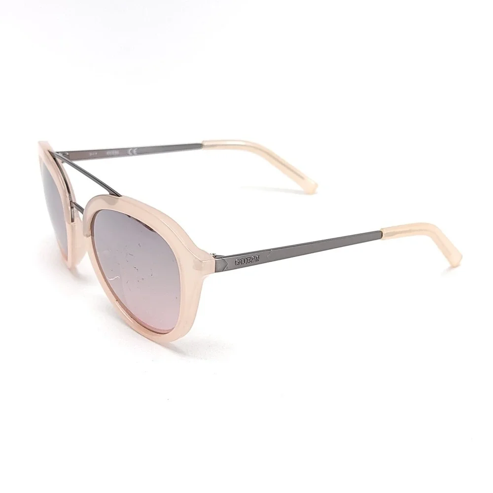 GUESS GF0310 Pink/Pink Gunmetal Womens Sunglasses Metal Plastic Mirror Lense‎
